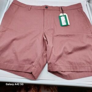 Hawker Rye The Essential Wash Flat Front Shorts Rose Mauve 40x9 Cotton Spandex